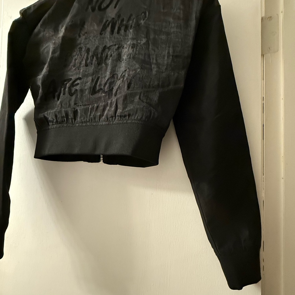 Black Women's Bomber Jacket - Picture 7 of 9
